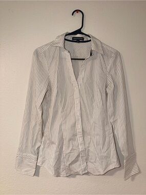 Express White Blouse with Black Polka Dots